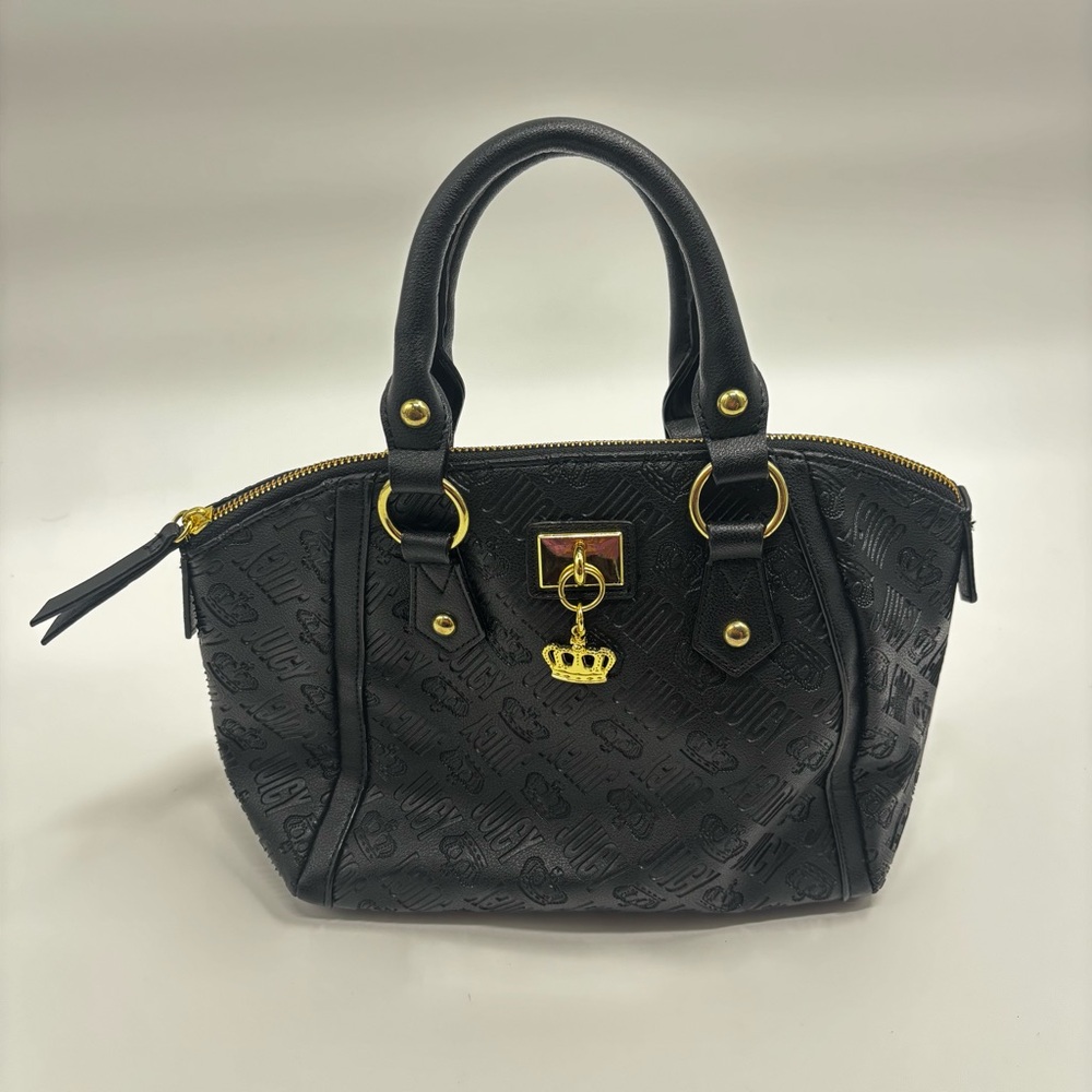 Black Juicy Handbag with Gold Accents